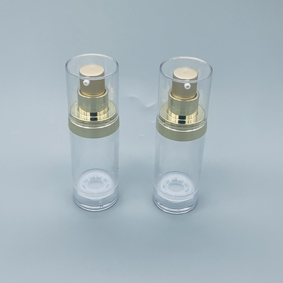 Altın Şeffaf Plastik Kozmetik Havasız Pompa Şişeleri Vakum Paketleme 30ML